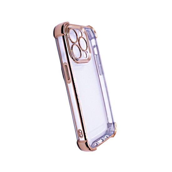 Hard Silicone Case with Camera Lens Q Series for Apple iPhone 13 Pro Max Gold